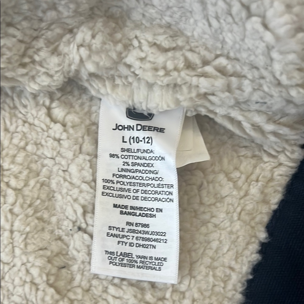 John Deere Kids Navy Jacket Large - Picture 7 of 8